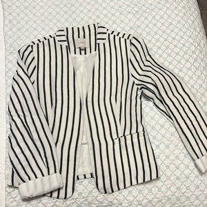 Navy and Ivory Linen Blazer